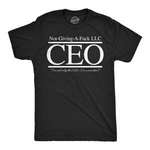 Mens Funny T Shirts CEO Not Giving A  LLC Sarcastic Tee For Men